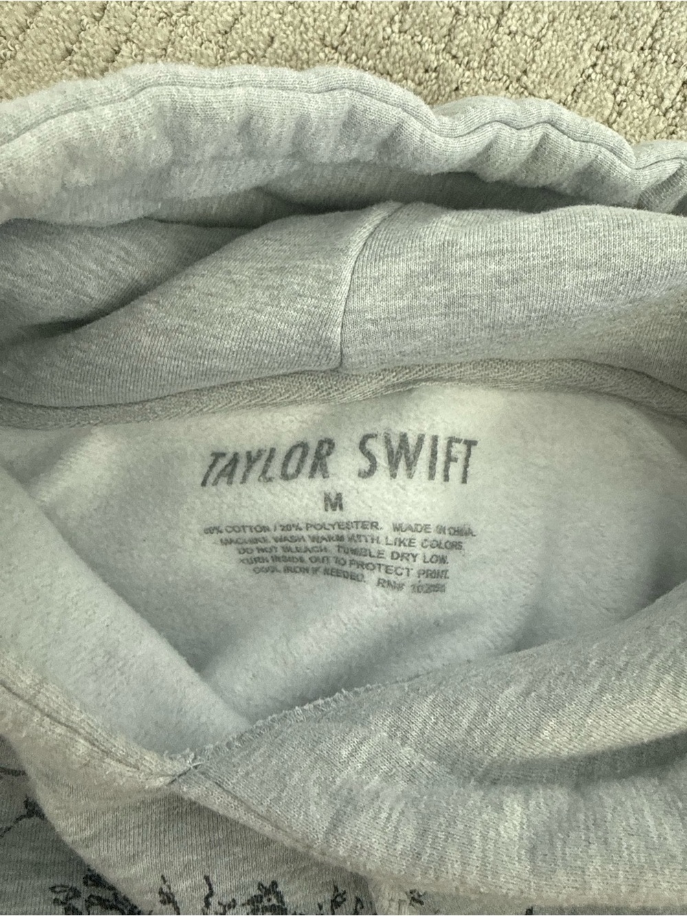 Taylor Swift All Too Well Hoodie Official Merch Gray Pullover Sweatshirt M - Picture 4 of 6